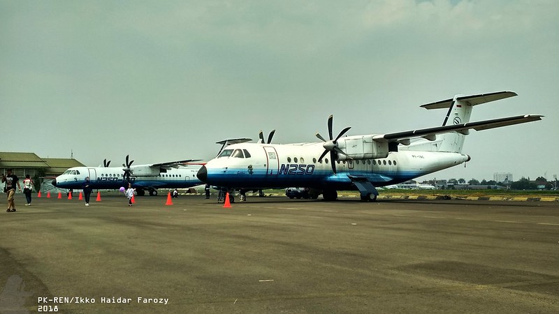 Dua prototipe N-250 dipamerkan di fasilitas Indonesian Aerospace pada tahun 2018 | Sumber: Flickr (Ikko Haidar Farozy)