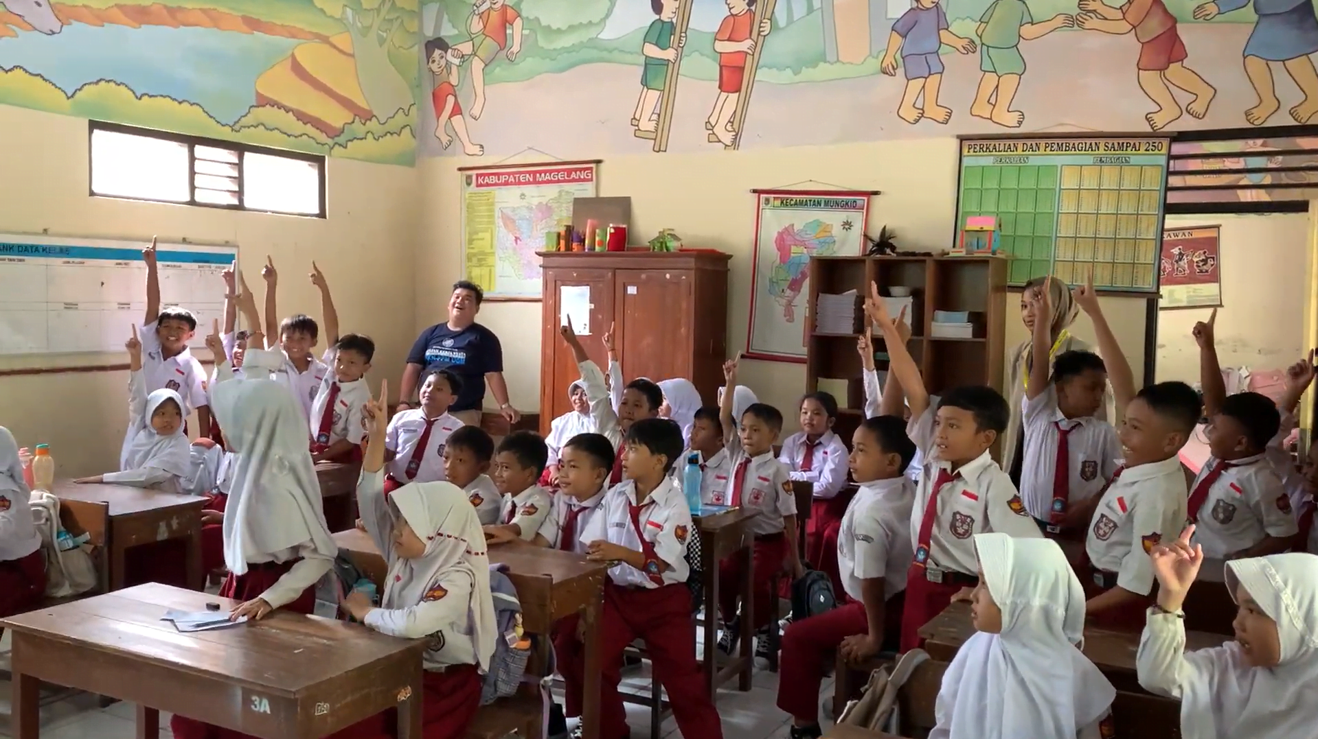 Antusiasme siswa-siswi SDN Mendut saat mengikuti sesi edukasi anti-bullying, belajar untuk saling menghargai dalam keceriaan. | Foto: Dokumentasi Tim KKN UGM Sangga Asa