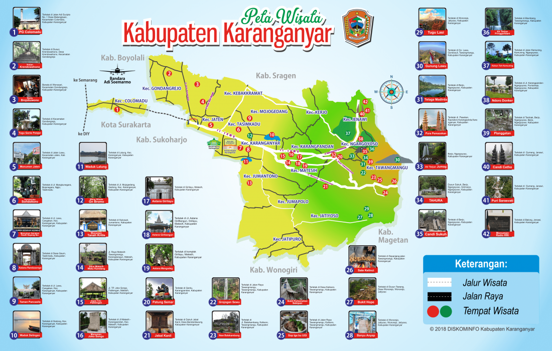 Peta Kabupaten Karanganyar yang memisahkan Karanganyar dengan Colomadu | Pemkab Karanganyar