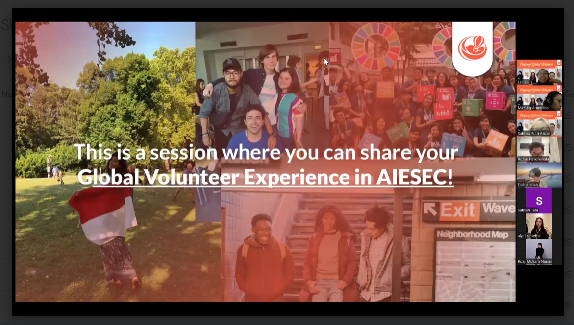 Sesi dimana Rozan dan Falik membagikan kisah Global Volunteernya di AIESEC