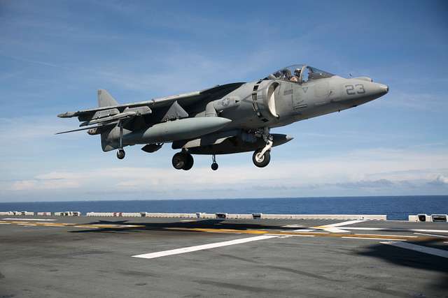 AV-8B Harrier II vertical take-off | U.S. Marine Corps photo by Cpl. Abbey Perria/Released