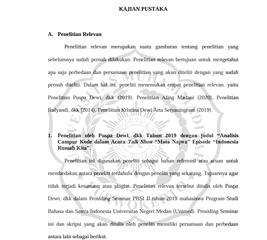 Contoh Kajian Pustaka I | UMP Repository/Intan Lestari