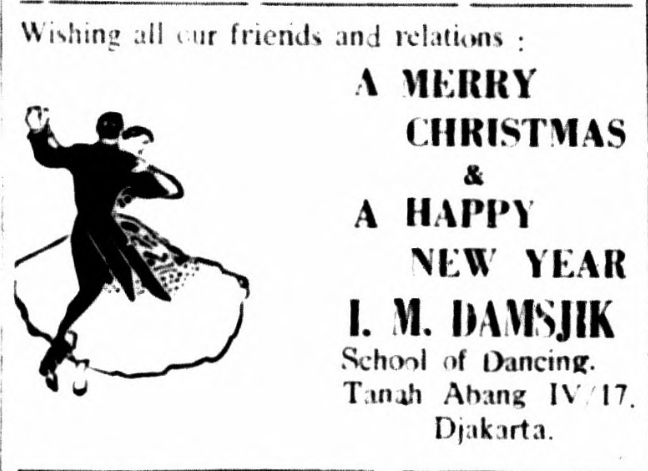 Potongan artikel iklan sekolah dansa yang didirikan HIM Damsyik. (Sumber: Java Bode)