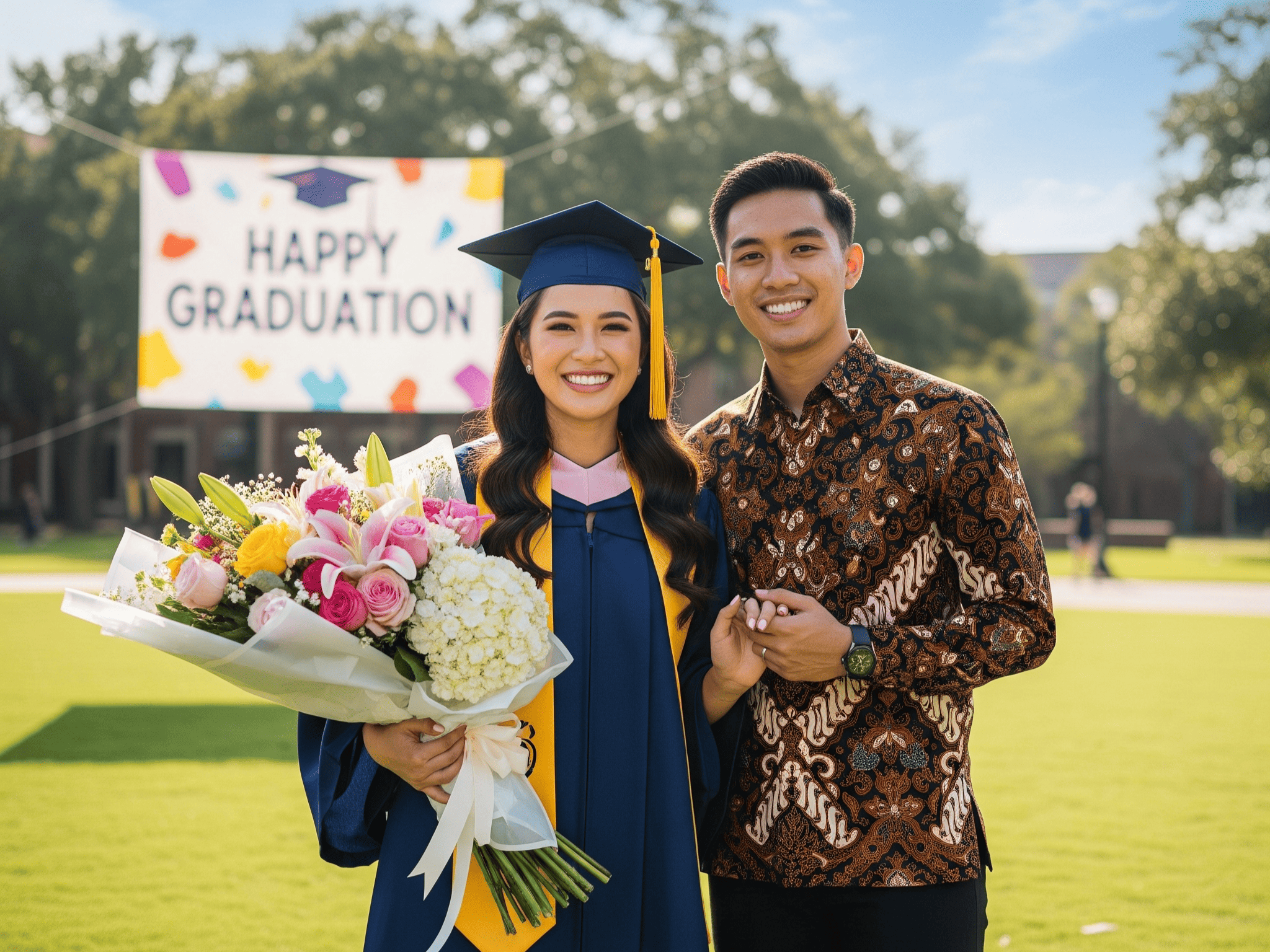 Foto Wisuda Bareng Pasangan Pakai Prompt Google Gemini AI | Sumber: Google Gemini
