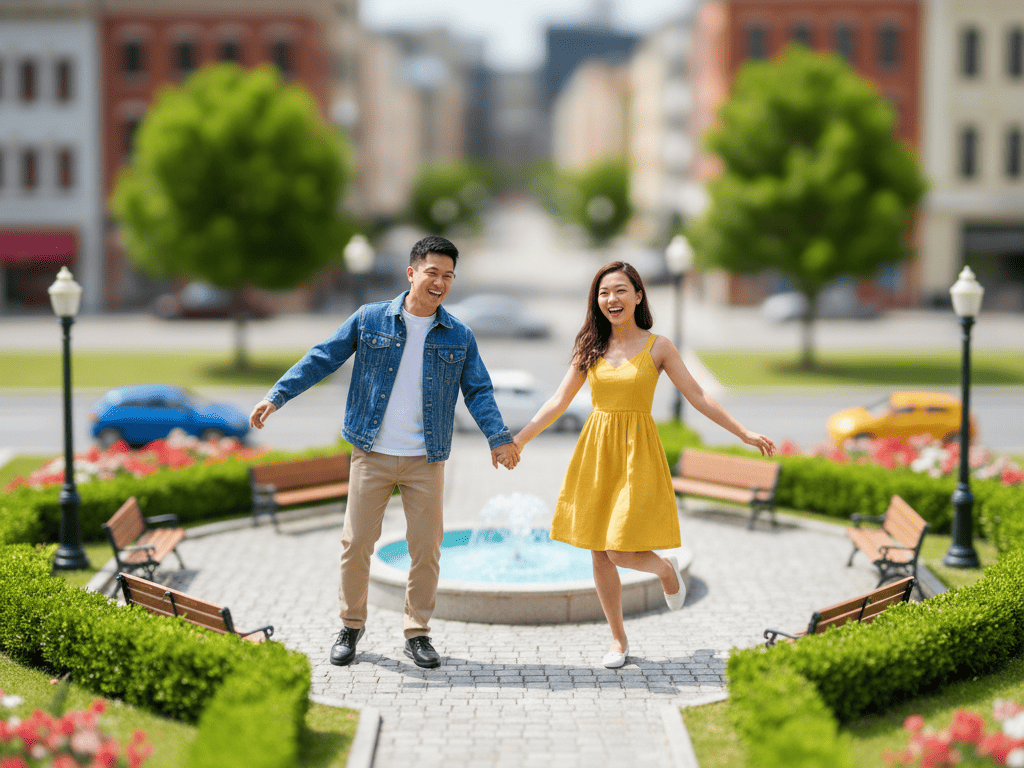 Contoh Foto dengan Pasangan ala Miniatur dari Prompt Google Gemini AI | Sumber: Google Gemini