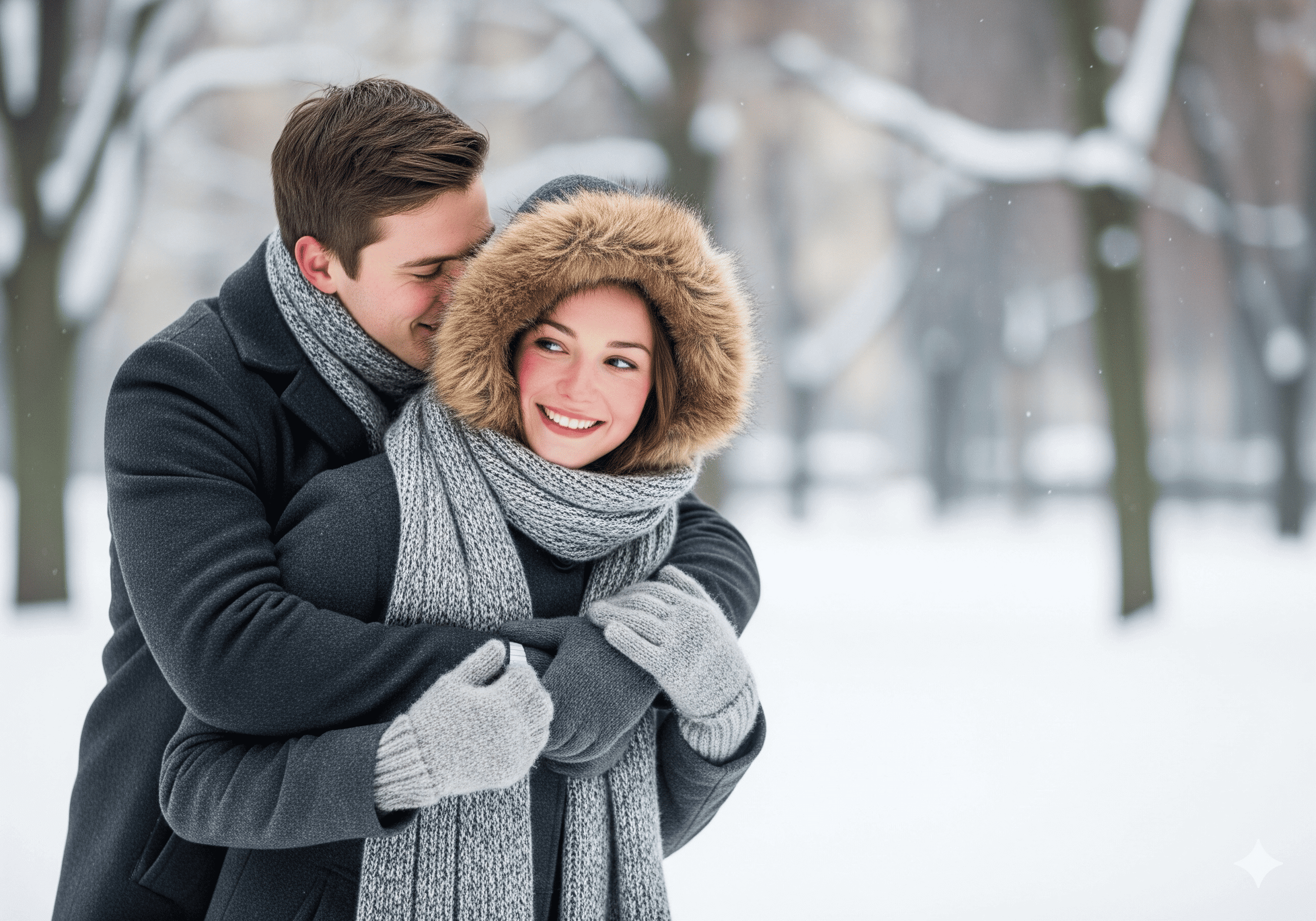 Contoh Foto Gaya Memberi Back Hug pada Pasangan dari Prompt Google Gemini AI | Sumber: Google Gemini