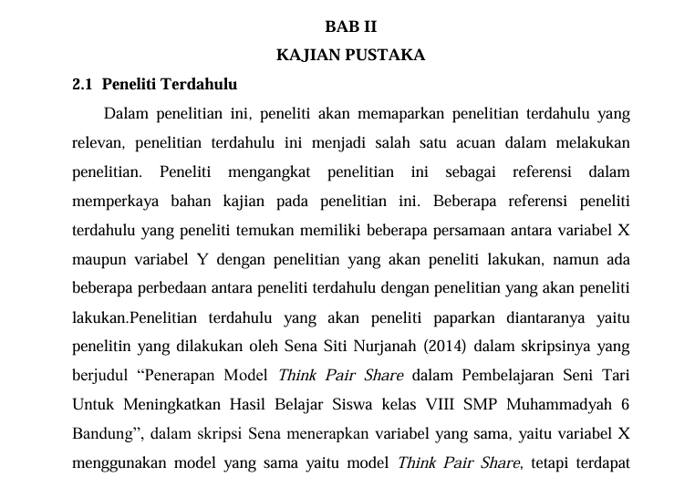 Contoh Kajian Pustaka II | UPI Repository/Yunisia Embun Sari