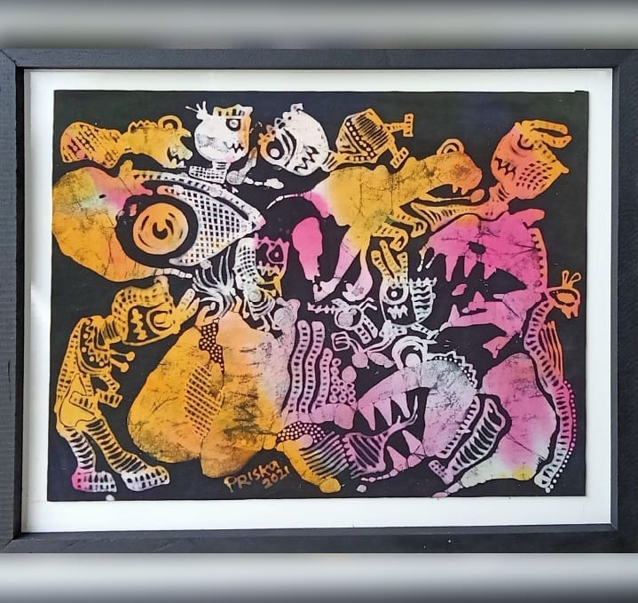 Batik P_Monster adalah batik karya Priska paling terkenal dan best seller | Koleksi Priska