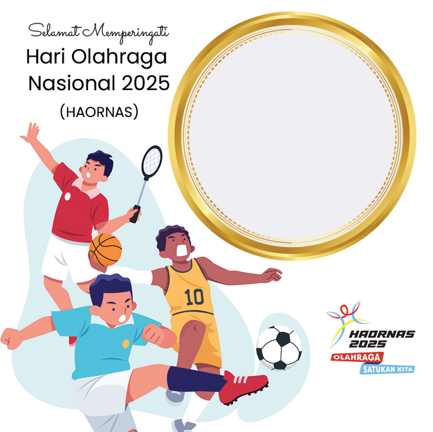 gambar twibbon Hari Olahraga Nasional (Haornas) 2025