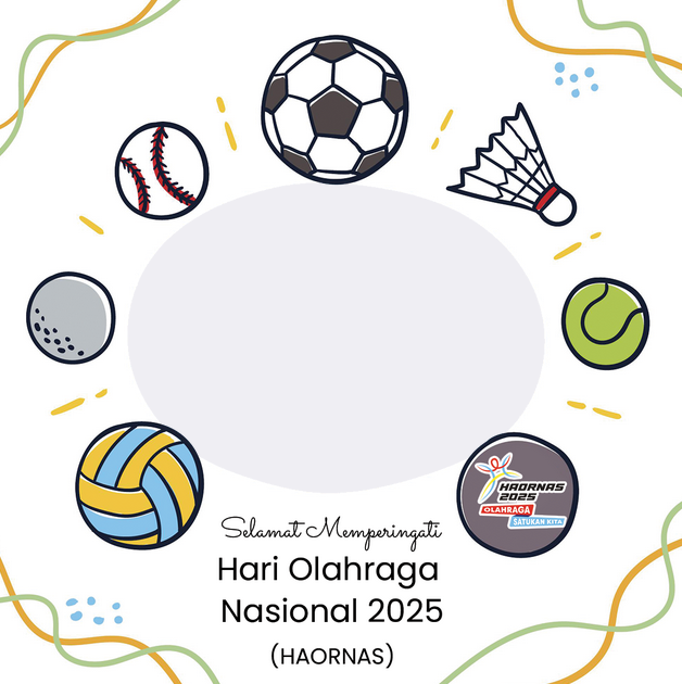 gambar twibbon Hari Olahraga Nasional (Haornas) 2025