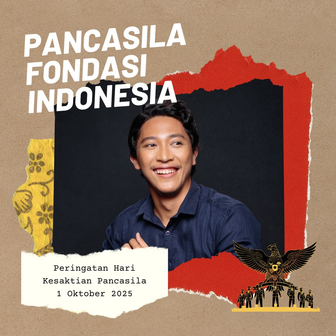 Twibbon Hari Kesaktian Pancasila Kolase Scrapbook Coklat Merah