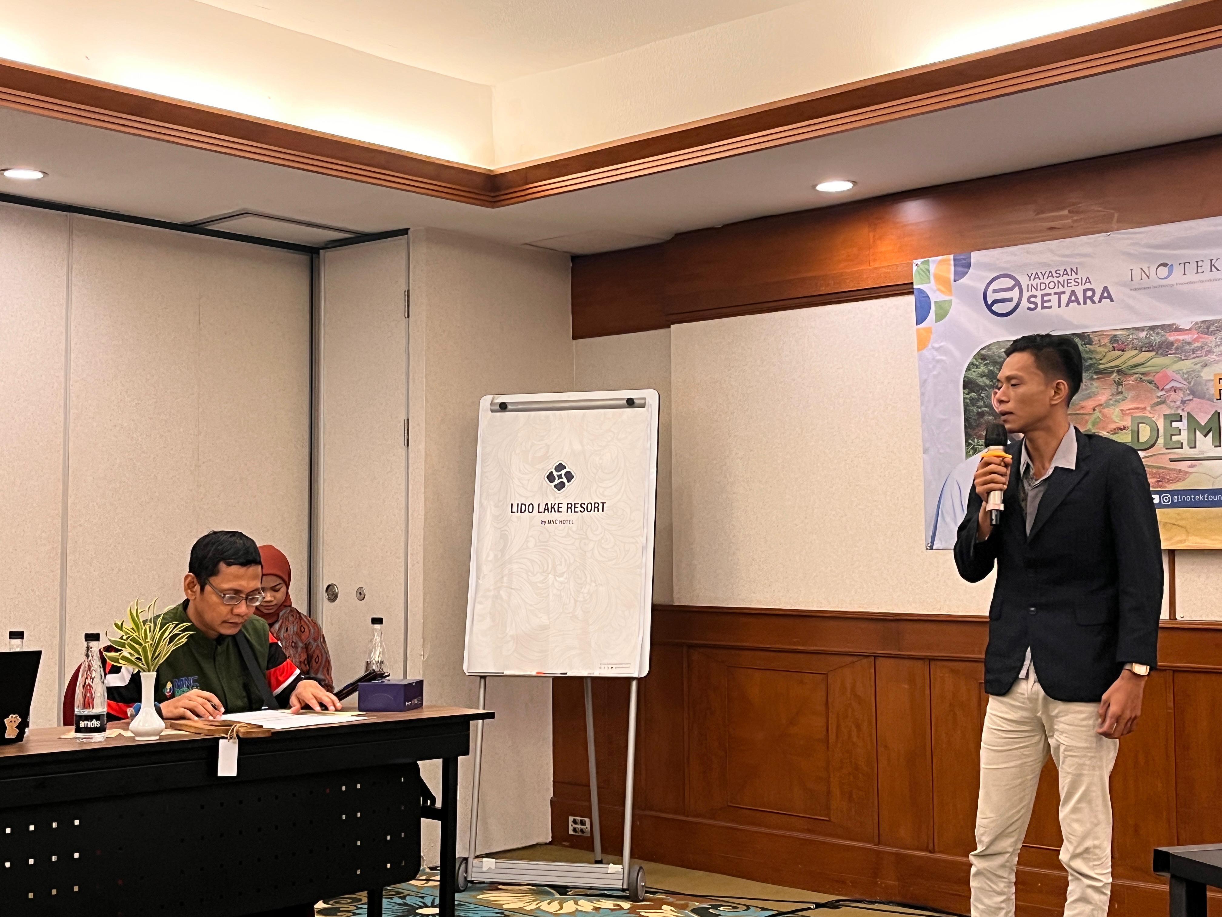 Belgi Alhuda pada saat pemaparan | sumber: Dok. Pribadi Belgi Alhuda