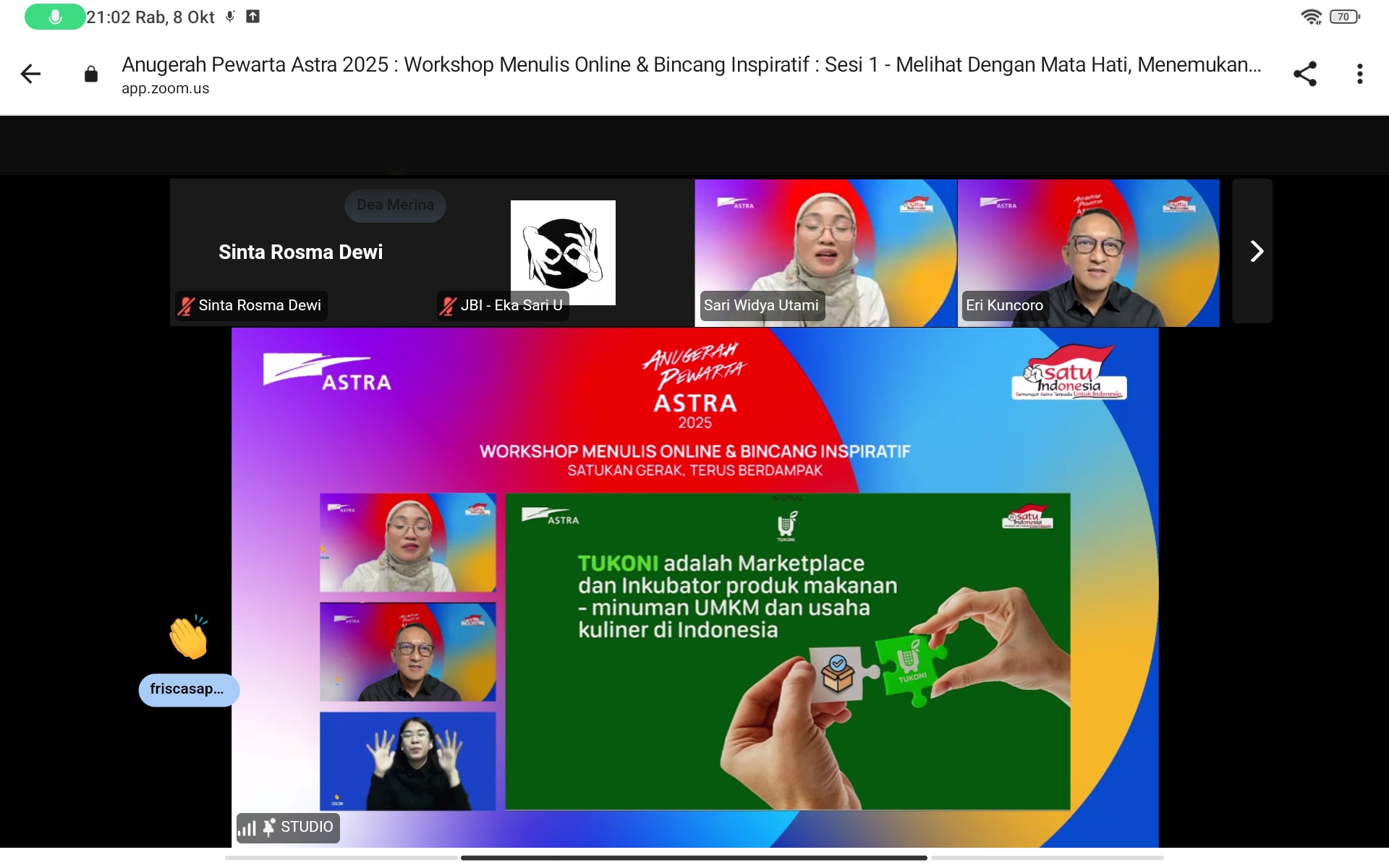 Acara webinar Anugerah Pewarta Astra #YukTukoni | Foto: Dokumentasi Pribadi