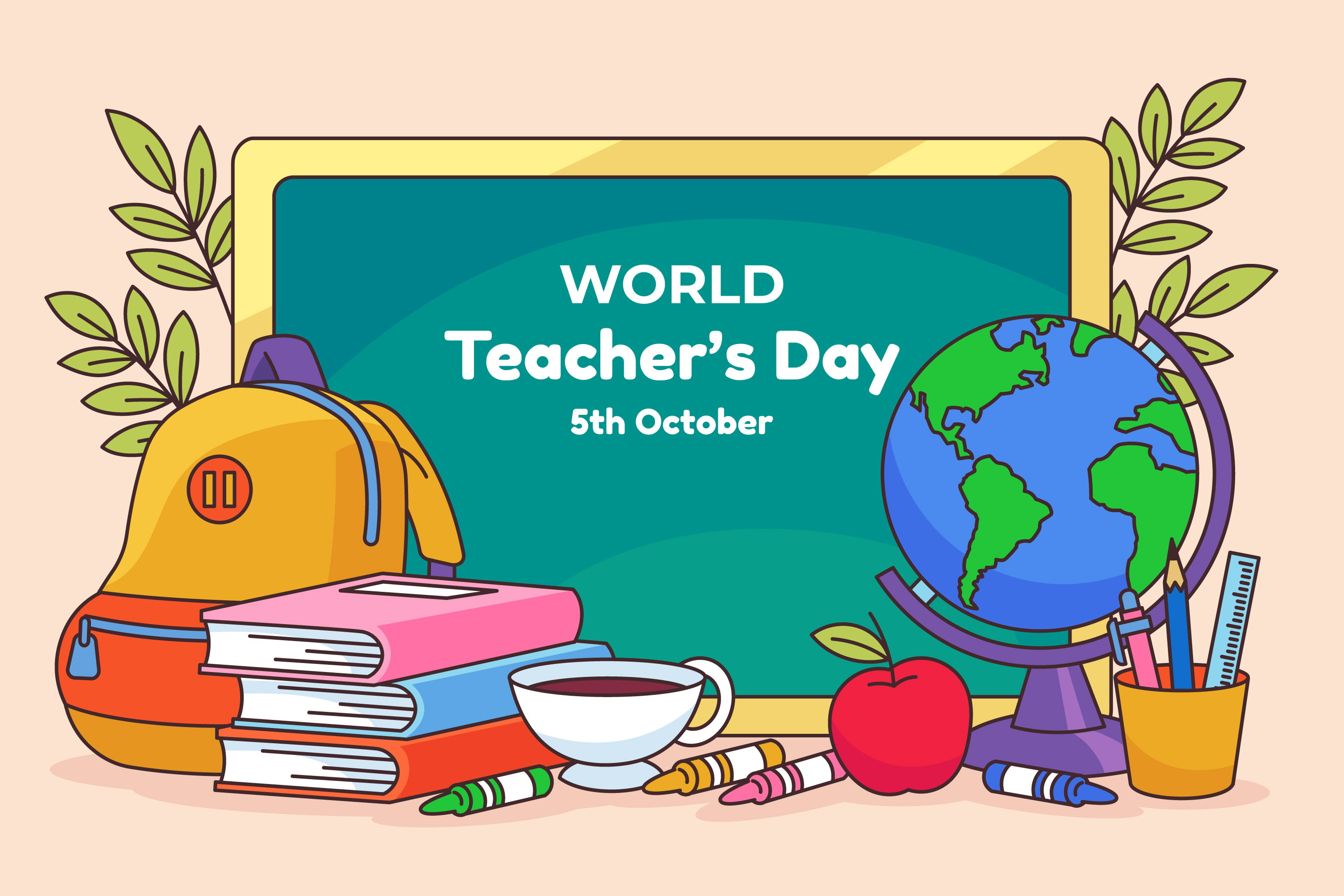 Gambar Ucapan Selamat Hari Guru Sedunia 5 Oktober 2025 Bahasa Inggris | Sumber: Freepik.com