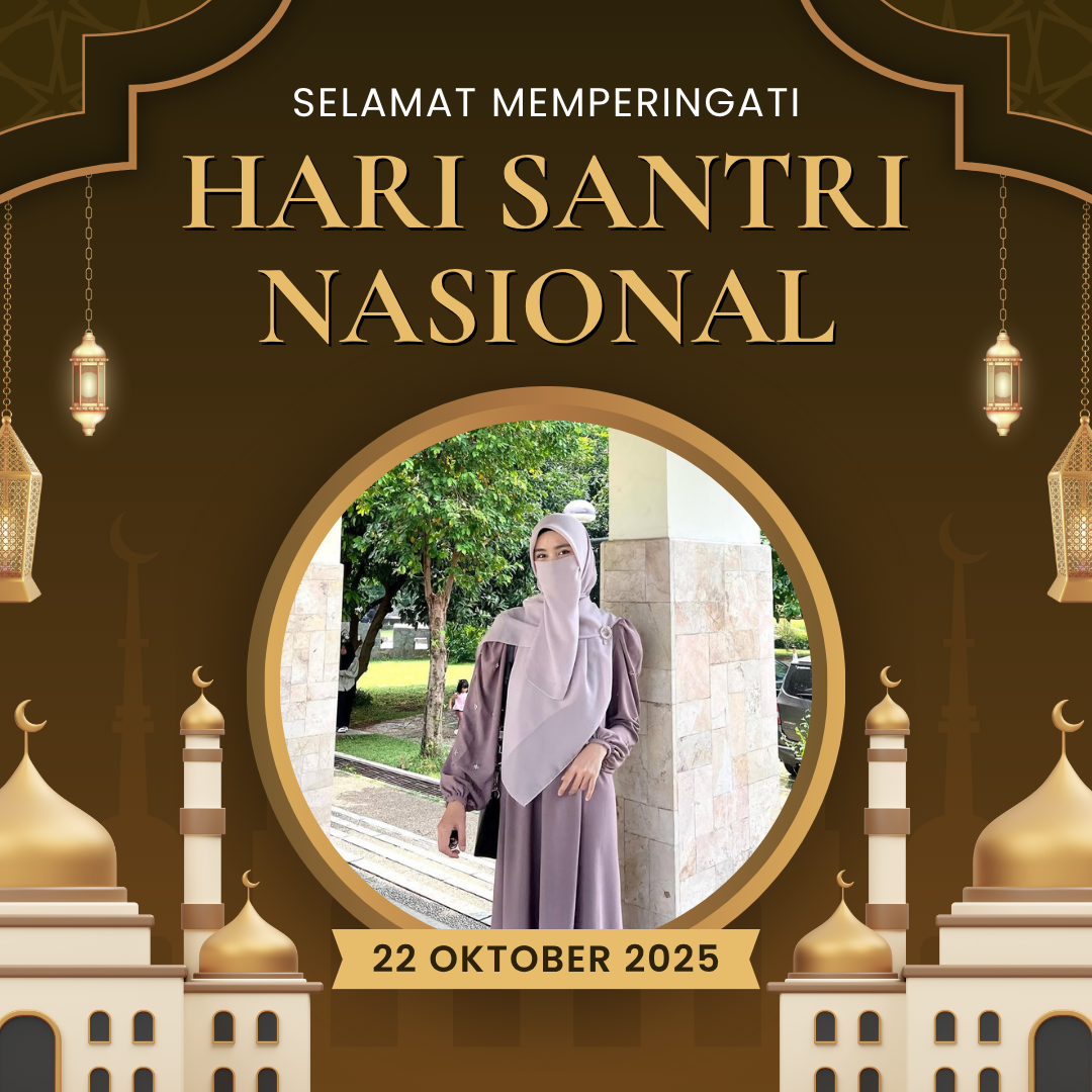 Twibbon Memperingat Hari Santri Nasional Nuansa Cokelat dan Emas