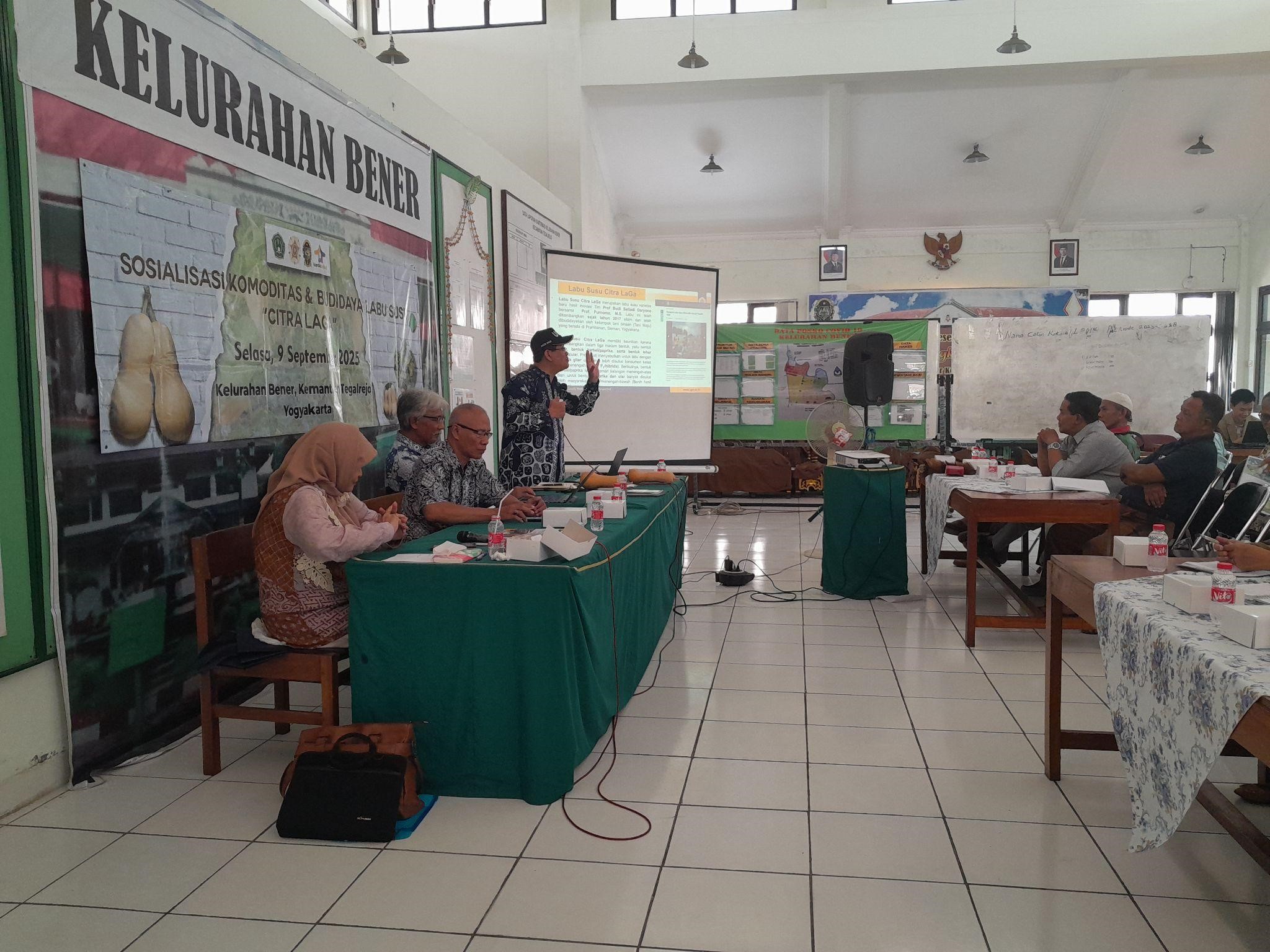Dokumentasi Pribadi | Pematerian Pengenalan Komoditas dan Budidaya Labu Susu Citra Laga oleh Prof. Dr. Budi S Daryono, M,Agr.,Sc.