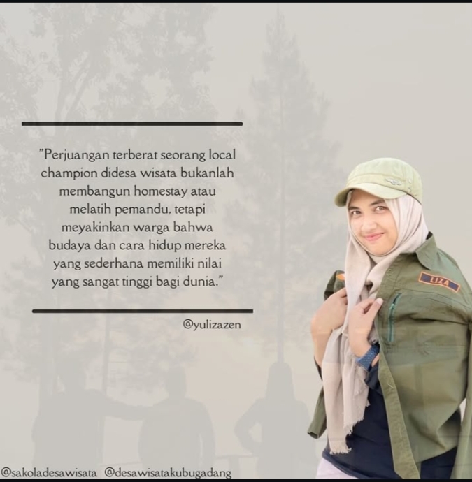 Yuliza Zen penggerak Desa Wisata Kubu Gadang | Foto: Instagram/@desawisatakubugadang