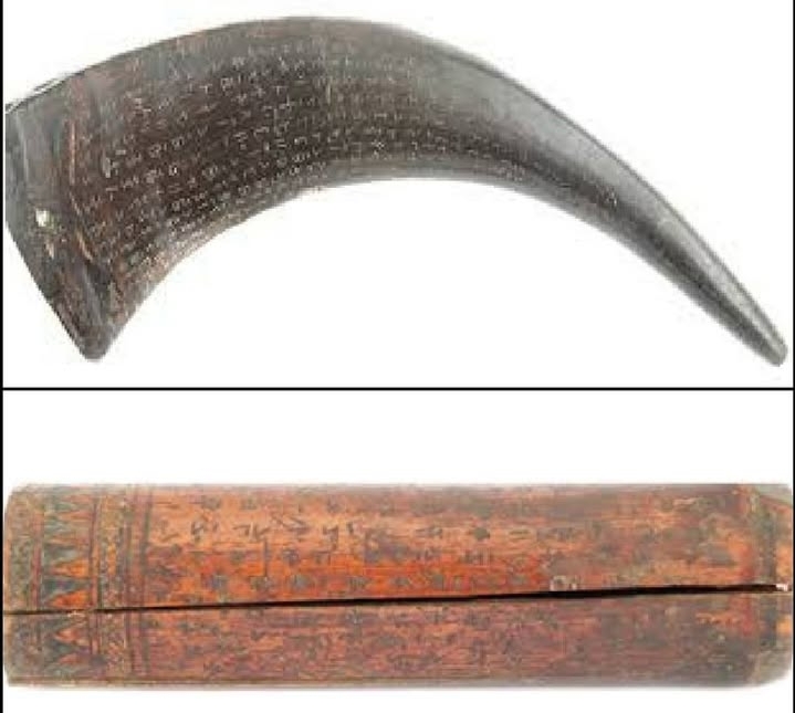 Aksara Incung dalam media tanduk kerbau dan buluh (bambu) | Foto: Instagram/@sekolah.incung