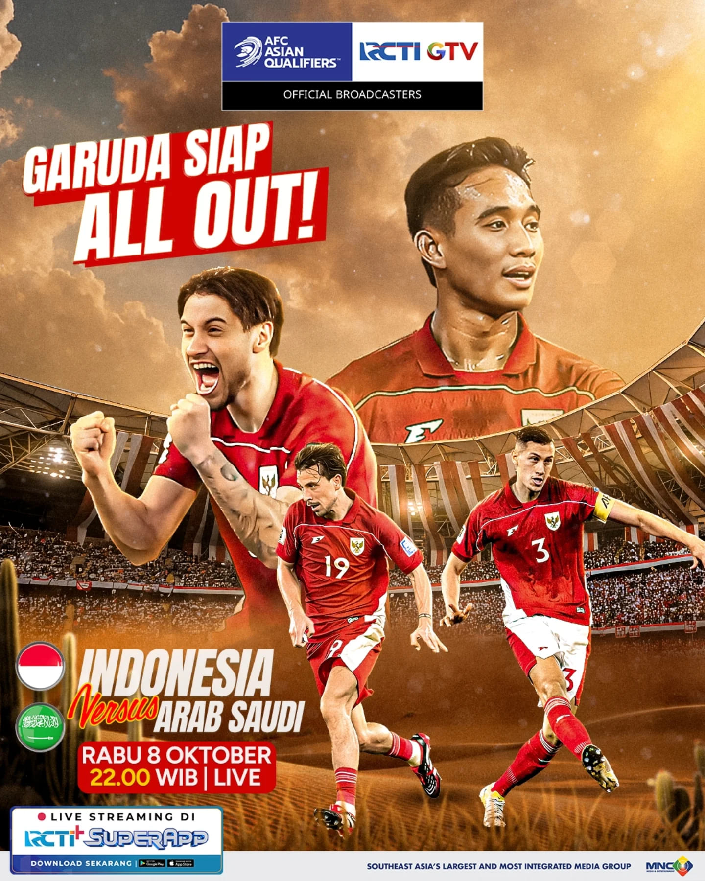Jadwal dan Live Streaming Indonesia vs Arab Saudi