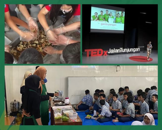 Potret aksi tim Garda Pangan bersama relawan sebagai edukator workshop di sekolah | Instagram Garda Pangan 