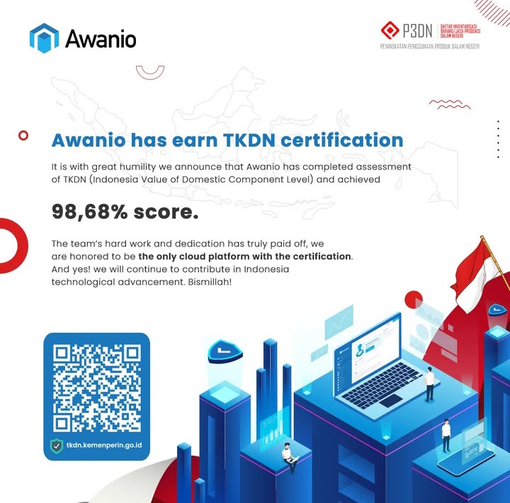 Score sertifikasi dari uji TKDN Awanio | Instagram Awanio