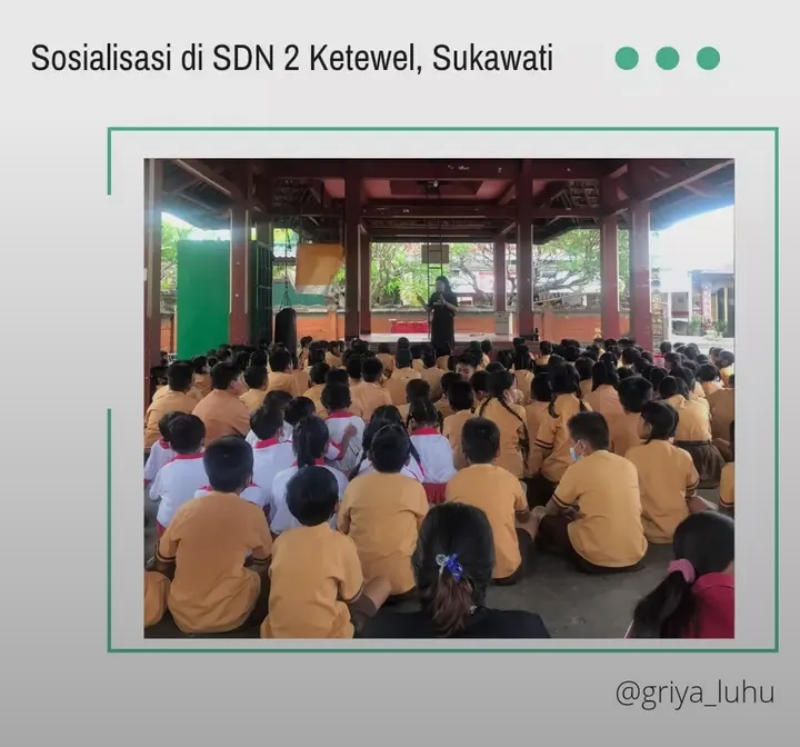 Potret kegiatan sosialisasi pengenalan dan pengelolaan sampah di SDN Ketewel, Sukawati | Instagram Rubah Kertas
