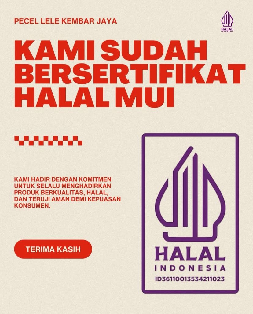 Sertifikat Halal Pecel Lele Kembar Jaya | Instagram: @pecellelekembarjaya 