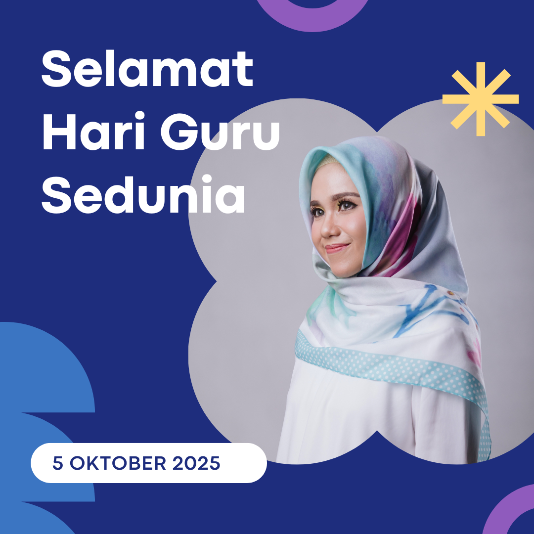 Twibbon Hari Guru Sedunia 2025 dari Canva Bernuansa Minimalis Biru | Sumber: Canva