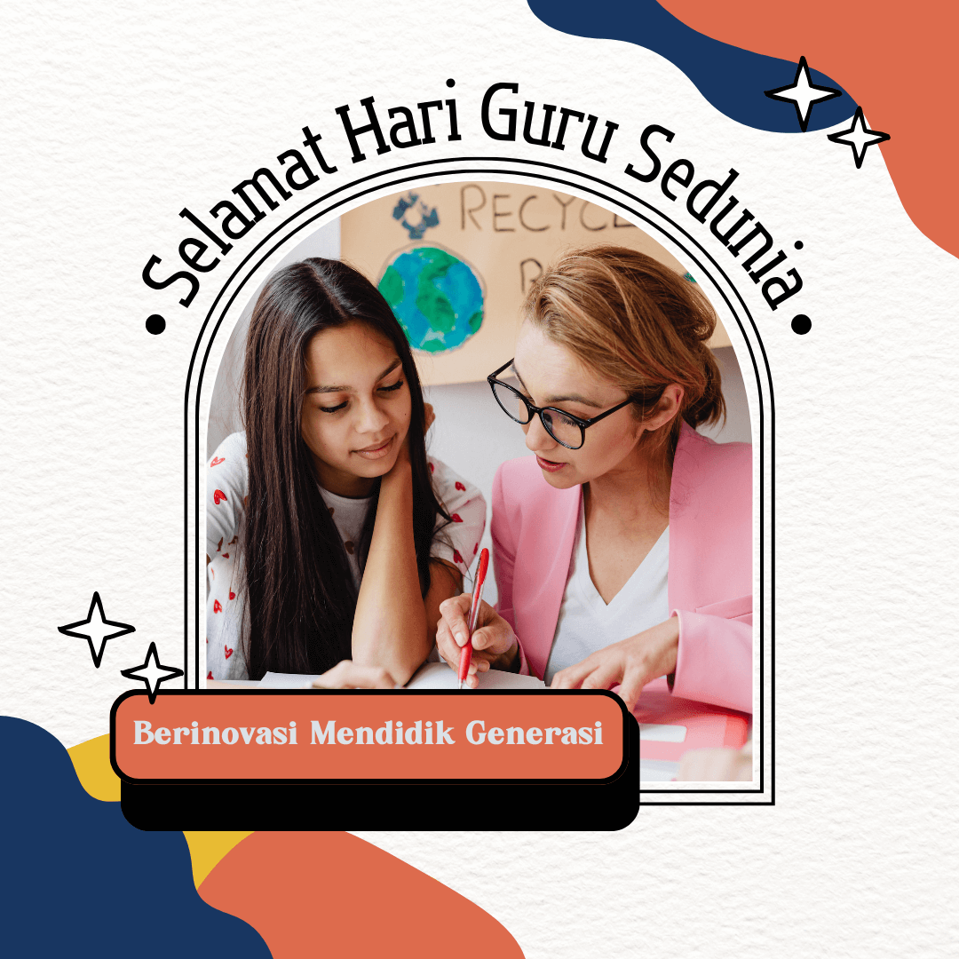 Twibbon Hari Guru Sedunia 2025 Gratis dari Canva Bernuansa Aesthetic Modern | Sumber: Canva