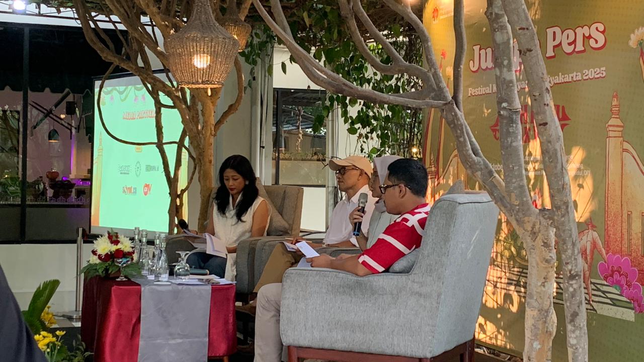 Kepala Dinas Kebudayaan DI Yogyakarta Dian Lakshmi Pratiwi dalam Jumpa Pers FKY 2025 | Foto: GNFI/Pierre Rainer