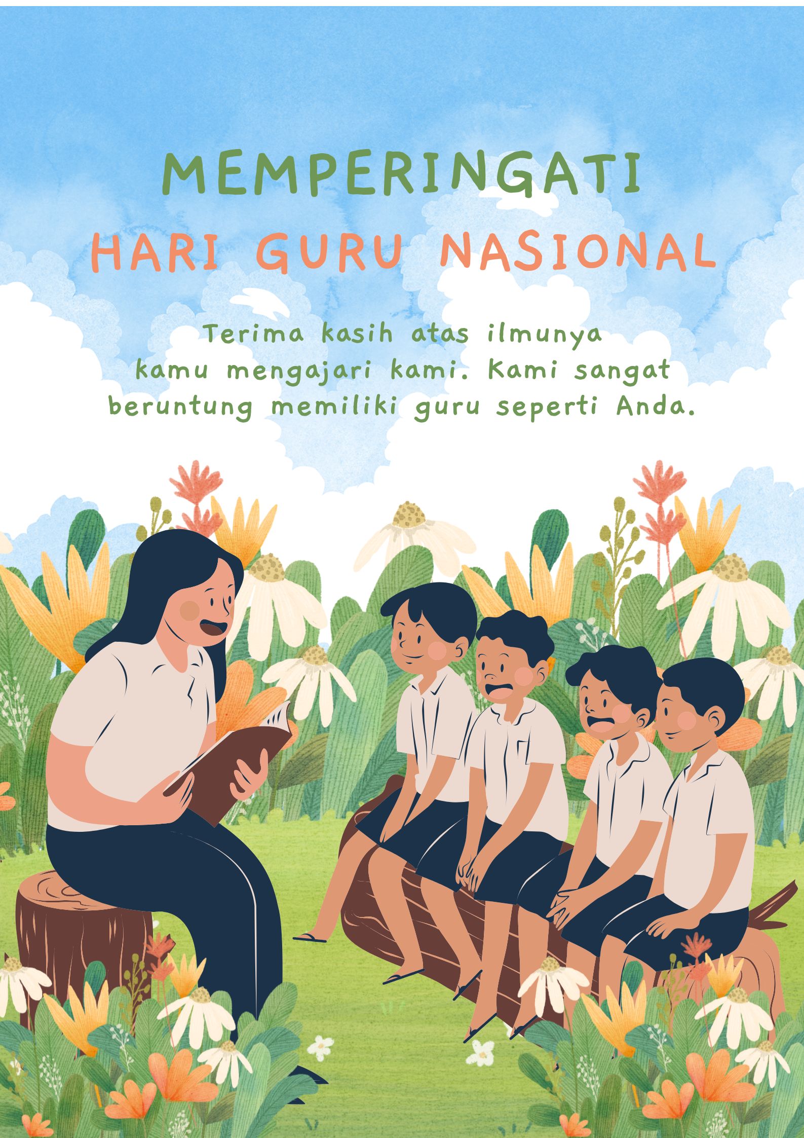 Biru Hijau Simpel Memperingati Hari Guru Nasional Poster Biru Hijau Simpel Memperingati Hari Guru Nasional Poster