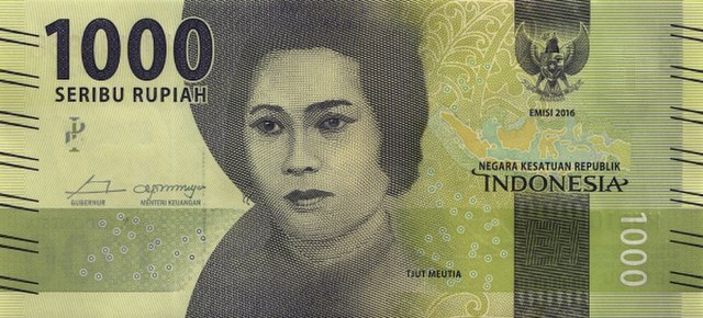 Uang Pecahan Seribu Cut Meutia, Inspirasi Outfit Hari Pahlawan untuk Perempuan | Sumber: Wikimedia Commons @Bank Indonesia