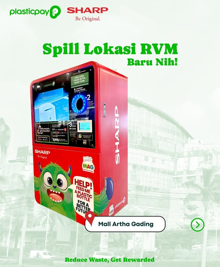 Potret RVM Plasticpay di MallArtha Gading | Instagram Plasticpay