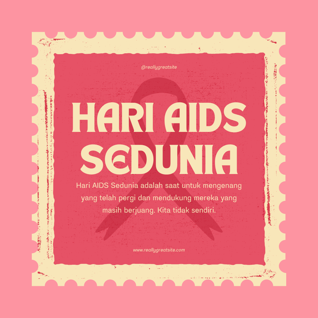 Merah dan Krem Retro World Aids Day Instagram Post Portrait Merah dan Krem Retro World Aids Day Instagram Post Portrait