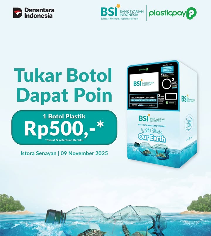 Dalam mengkampanyekan gerakannya, Plasticpay berkolaborasi dengan berbagai pihak, salah satunya Bank Syariah Indonesia (BSI) | Instagram Plasticpay