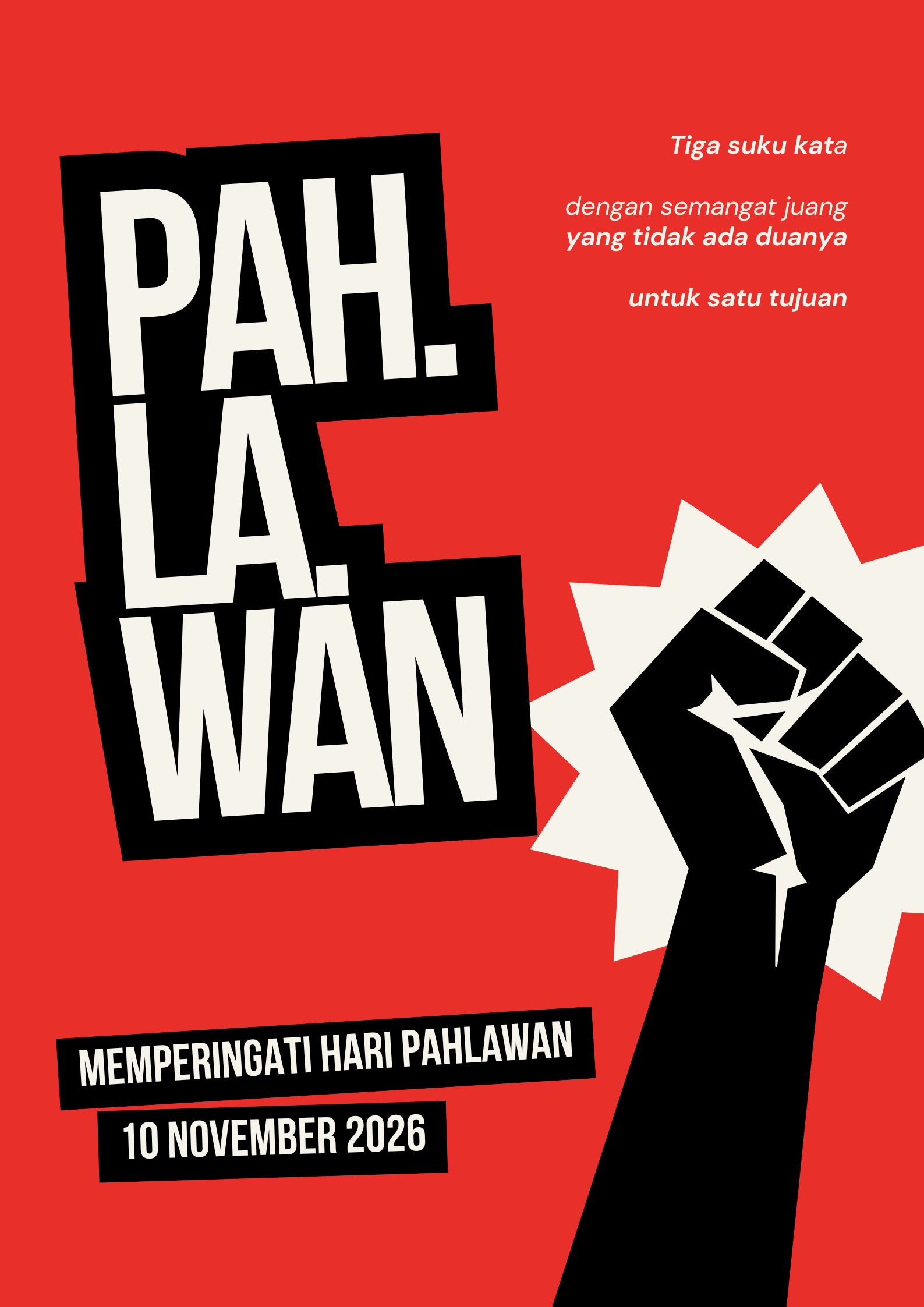 Poster Ucapan Kreatif Hari Pahlawan Nasional Modern Merah Poster Ucapan Kreatif Hari Pahlawan Nasional Modern Merah