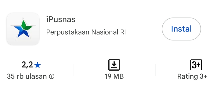 Aplikasi iPusnas | Play Store