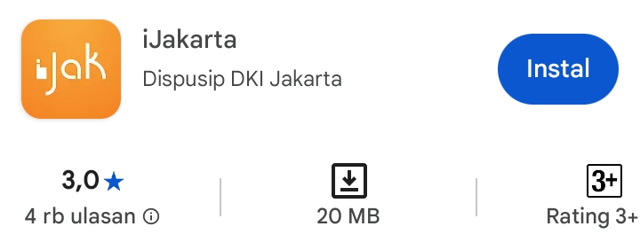 Aplikasi iJakarta | Play Store