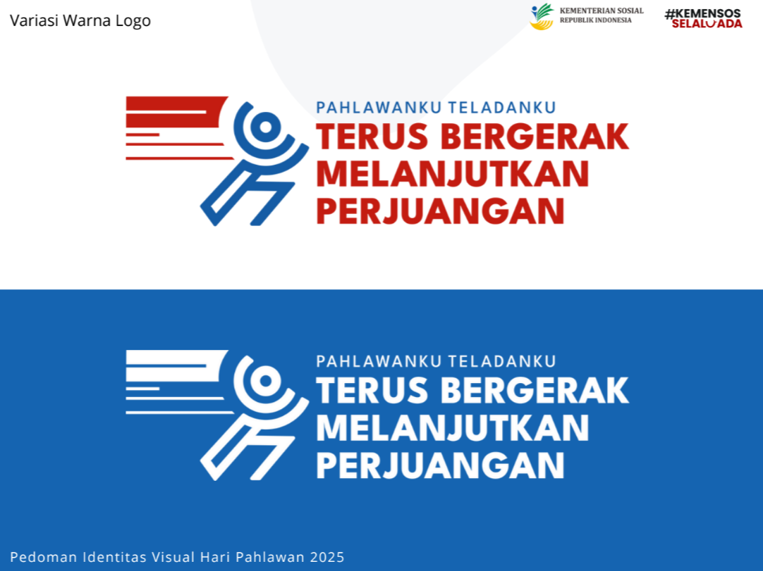 Desain Logo Hari Pahlawan Nasional 2025 Dua Warna, Resmi Keluaran Kemensos | Sumber: Kemensos