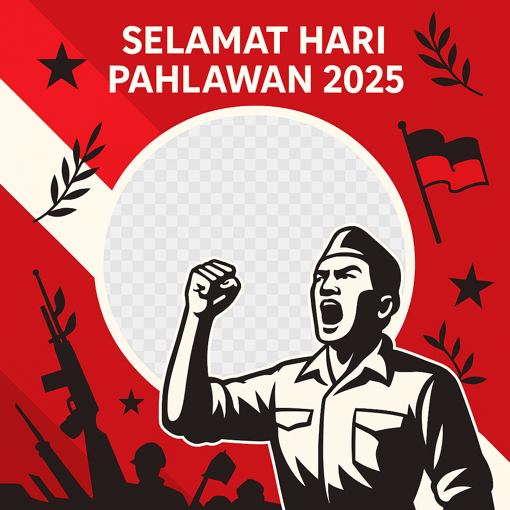Prompt AI Twibbon Hari Pahlawan 2025 Bertema Heroik Prompt AI Twibbon Hari Pahlawan 2025 Bertema Heroik