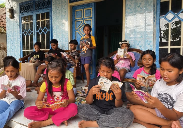 Potret kegiatan membaca anak-anak KBA Lenggoksono di Pasinaon Maritim sebagai bagian dari Pilar Pendidikan | Instagram KBA Lenggoksono