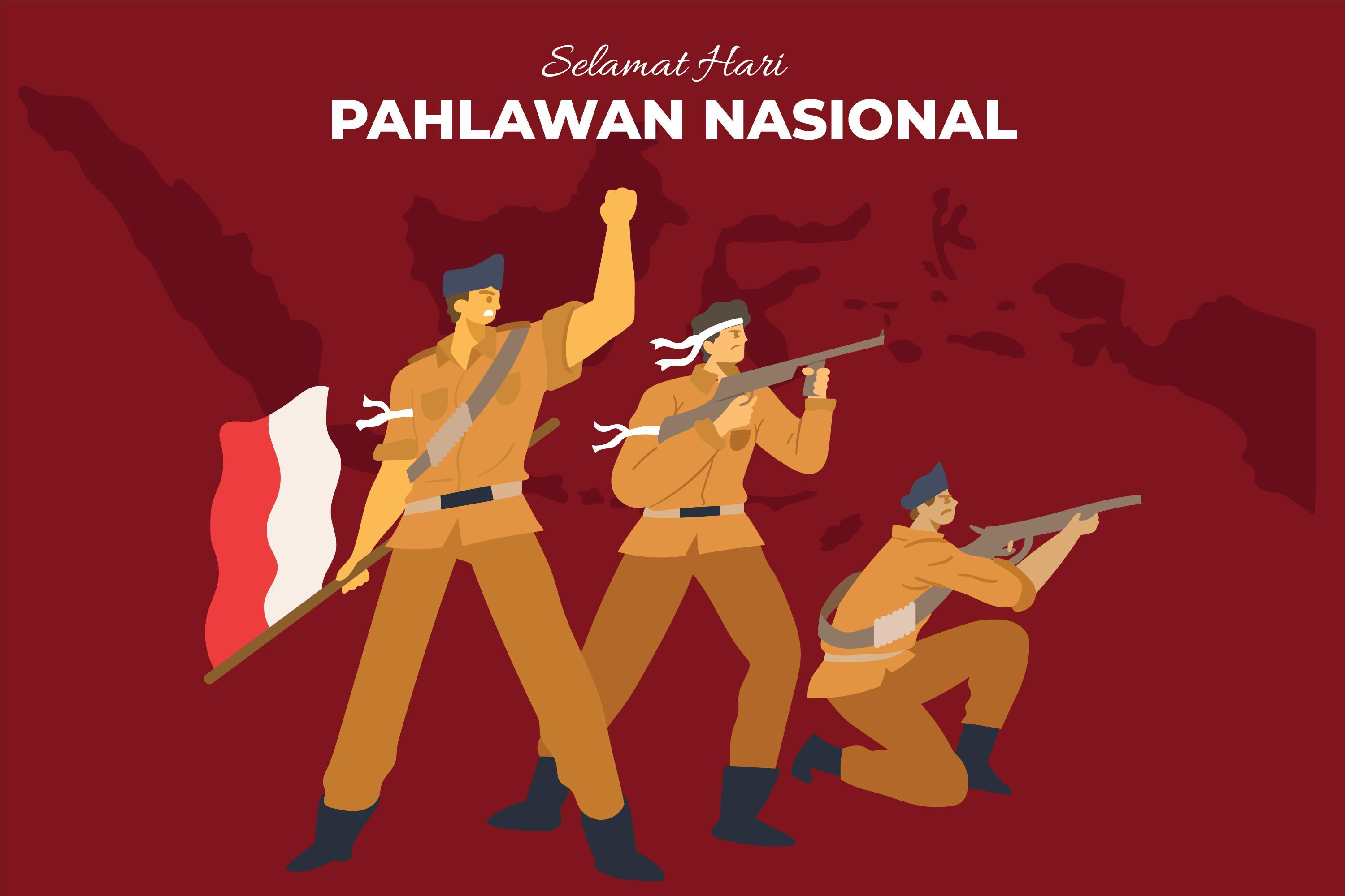 Desain Spanduk/Banner Hari Pahlawan Nasional 2025 Bertema Perjuangan | Sumber: Freepik Desain Spanduk/Banner Hari Pahlawan Nasional 2025 Bertema Perjuangan | Sumber: Freepik