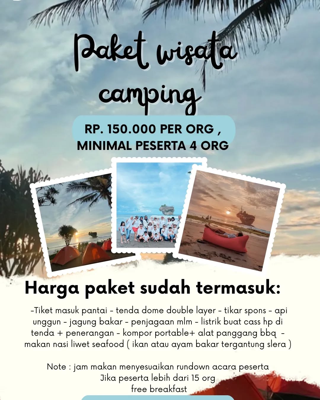 camping di pantai madasari pangandaran