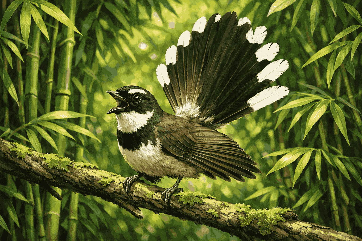 Sikatan Kipas ekor hitam putih (Gambar: Fabian S.R.)