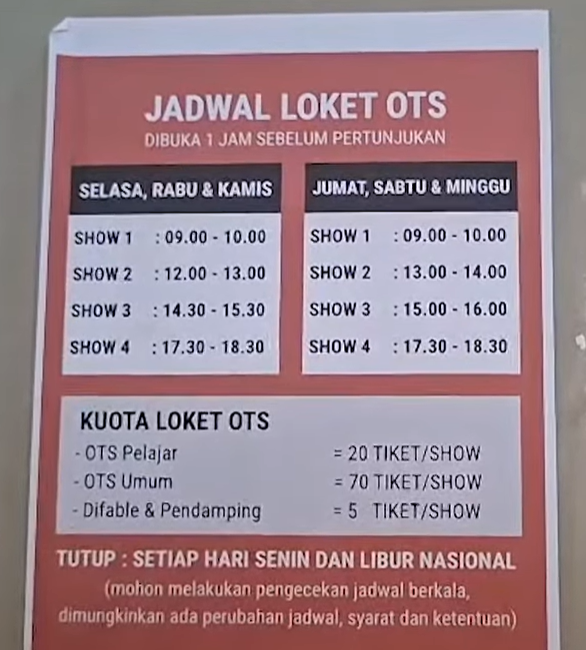 Jadwal Show Teater Bintang Planetarium Jakarta