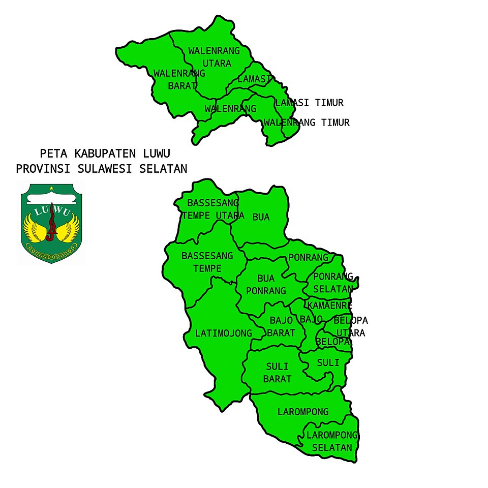 Peta Kab. Luwu | Muhammad Alif Solihin/WikimediaCommons