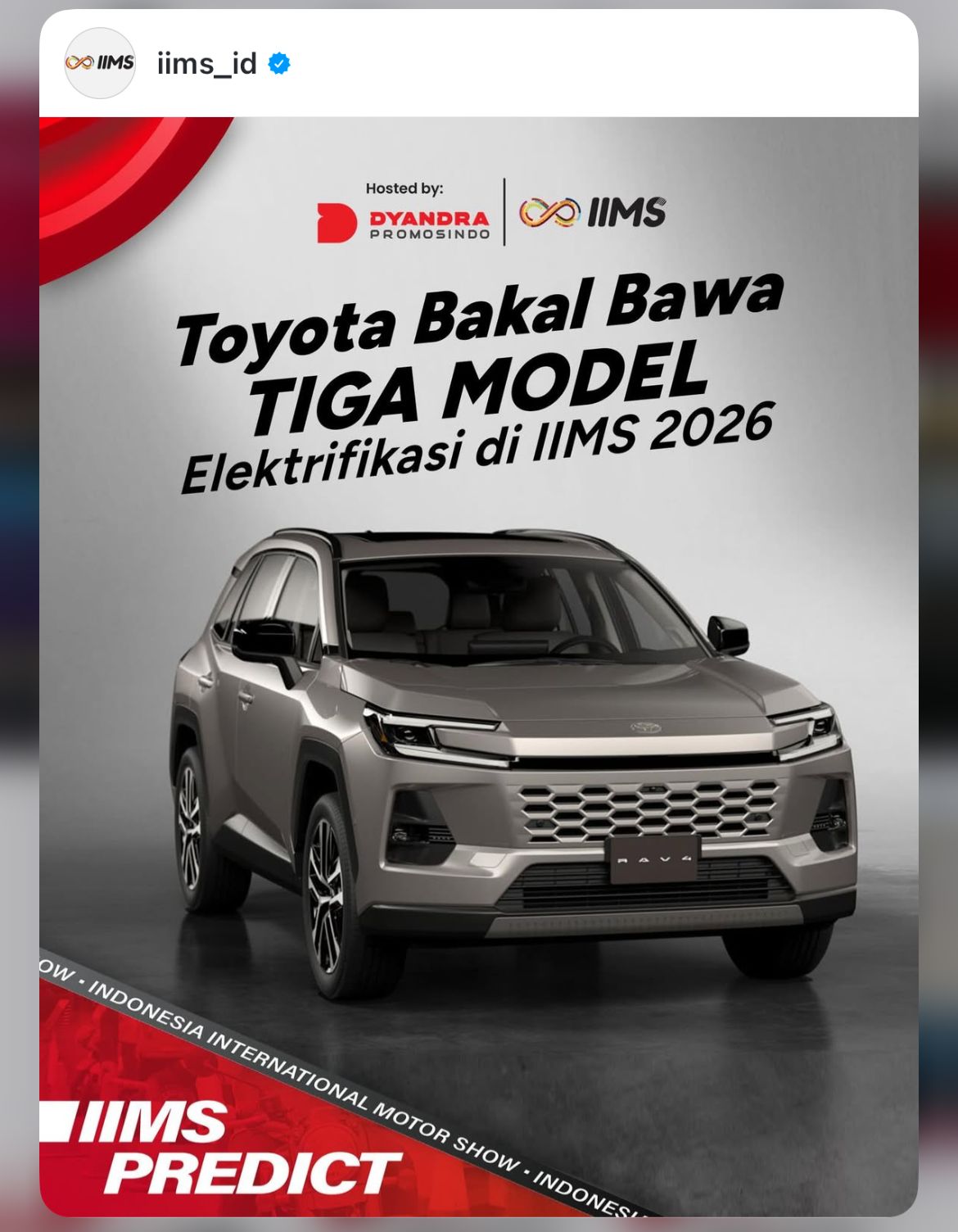 line up mobil baru IIMS 2026