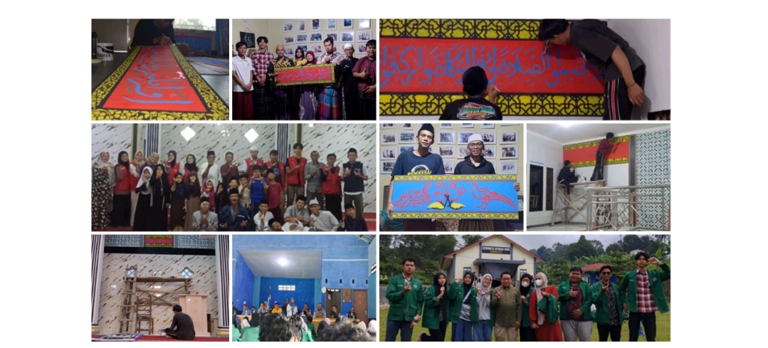  Hasil akhir kaligrafi permanen di Masjid Jami Sabilul Muchtar sebagai warisan pengabdian mahasiswa | sumber foto: Kelompok KKS 18 / Dok. Pribadi Muhammad Romdoni 