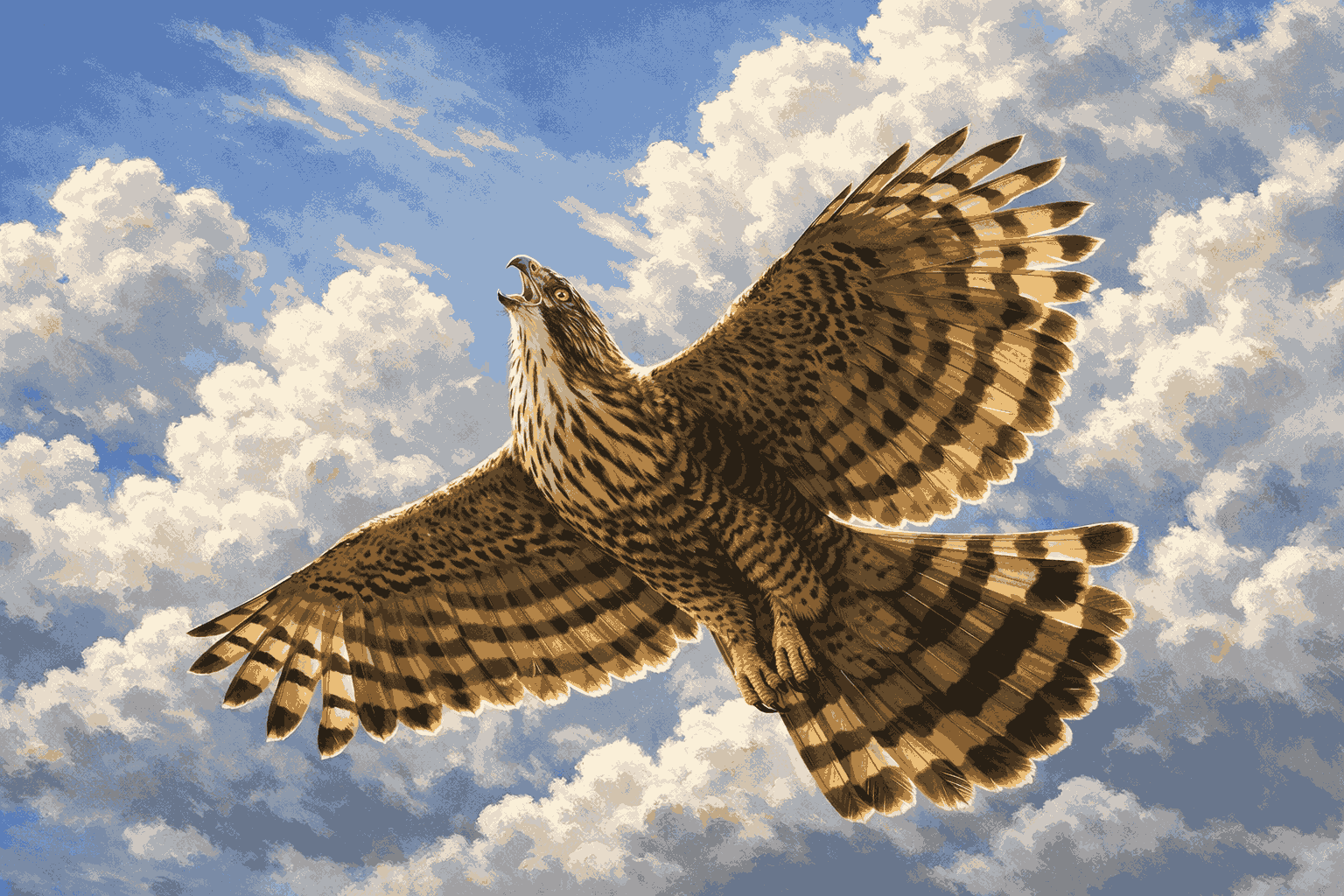 Elang Jawa memiliki panjang tubuh sekitar 60–70 sentimeter, dengan bentang sayap lebih dari satu meter. (Gambar: ChatGPT Image) Elang Jawa memiliki panjang tubuh sekitar 60–70 sentimeter, dengan bentang sayap lebih dari satu meter. (Gambar: ChatGPT Image)