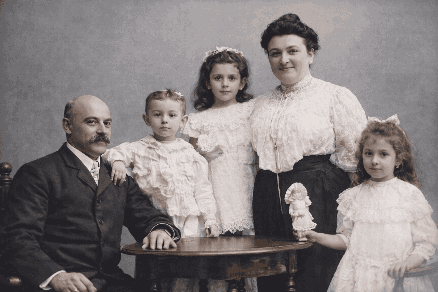 Potret keluarga Herman Spiegel Bar and Bistro di kota lama Semarang tahun 1885. Foto: ChatGPT Image